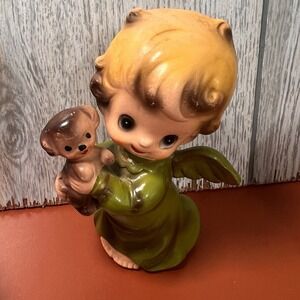 Vintage Josef‎ Originals Japan Winged Angel figurine Green Monkey